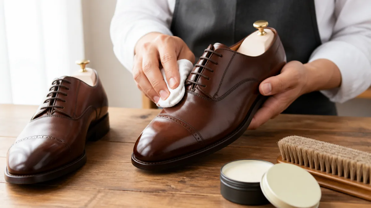 革靴のデリケートクリームは必要?乳化性クリームとの違いと塗りすぎない使い方のアイキャッチ画像