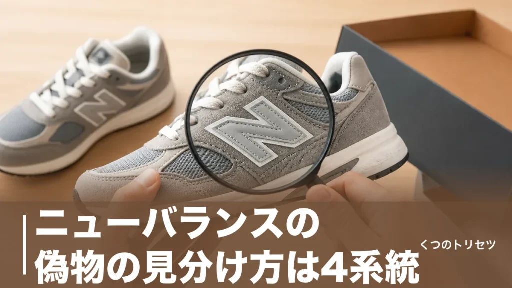 ニューバランスの偽物の見分け方は4系統｜タグ・ソール・箱で見抜く手順と安全な買い方のアイキャッチ画像