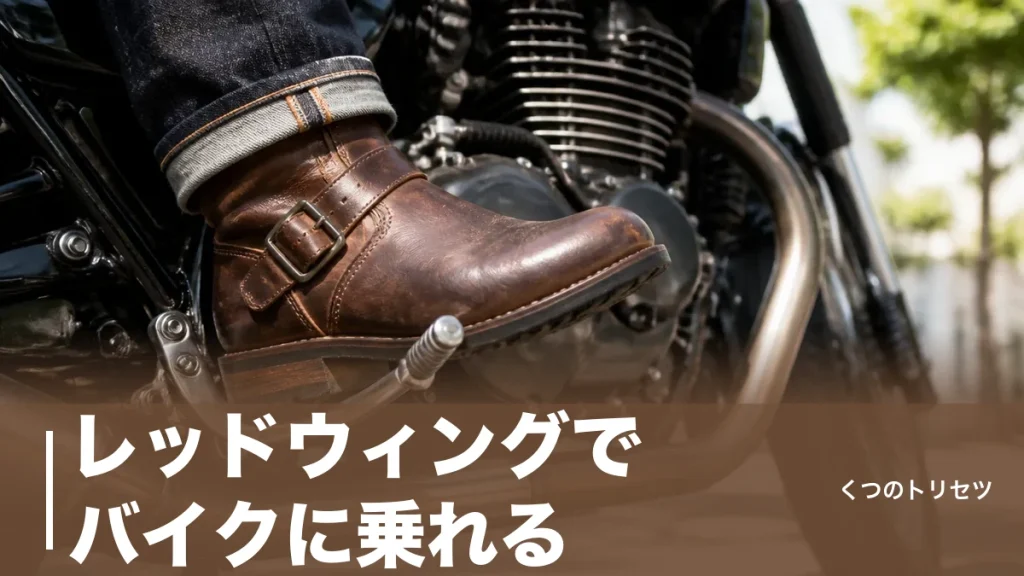 レッドウィングでバイクに乗れる？シフトで甲が削れる問題と向くモデルの選び方のアイキャッチ画像