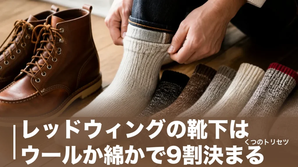 レッドウィングの靴下はウールか綿かで9割決まる｜純正ソックスの厚さとサイズ選びを解説のアイキャッチ画像