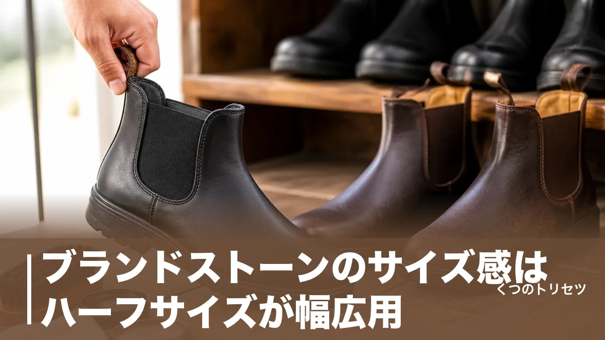ブランドストーンのサイズ感はハーフサイズが幅広用？UK表記で失敗しない選び方のアイキャッチ画像