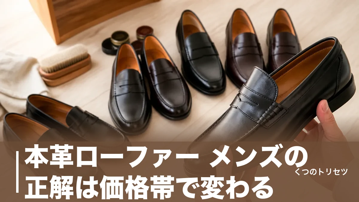 本革ローファー メンズの正解は価格帯で変わる｜公式価格で6モデル比較とサイズ感の目安のアイキャッチ画像