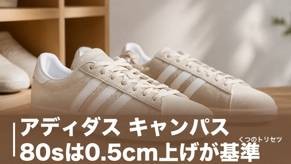 アディダス キャンパス 80sは0.5cm上げが基準｜通常版・00sとの違いを解説のアイキャッチ画像